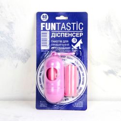 Диспенсер з пакетами для фекалій 2 рулони x 20 пакетів на блістері рожевий 