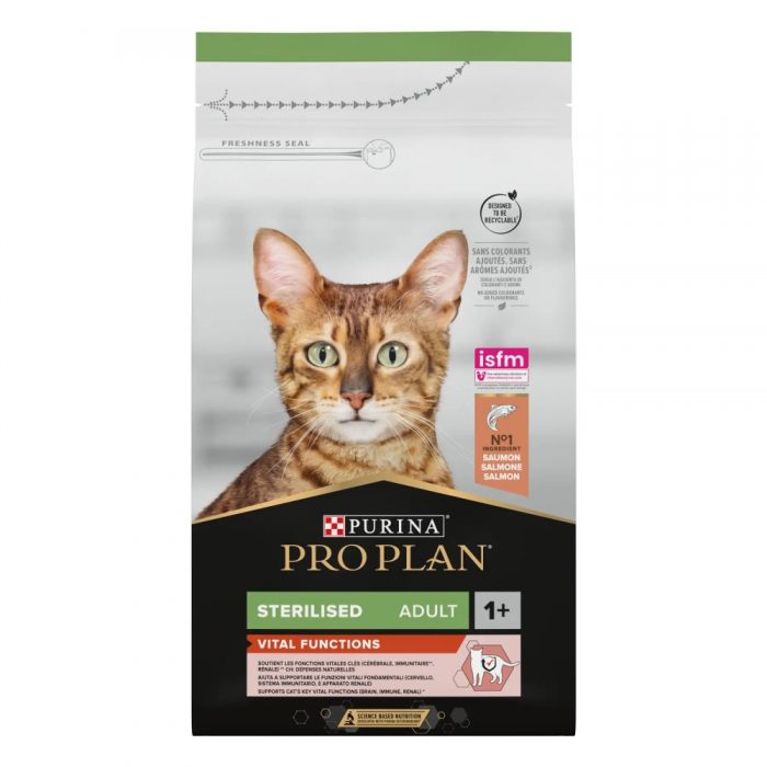 АКЦІЯ PRO PLAN Cat Adult Sterilised Vital Functions Salmon з лососем сухий корм для стерилізованих кішок 1,5 кг 