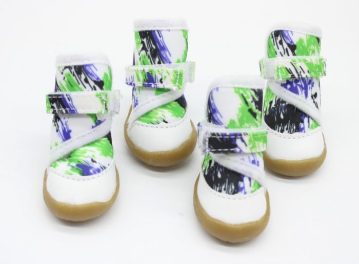 Взуття Плащівка фліс Біла Абстракція Зелена 4 (5,13,9 см)