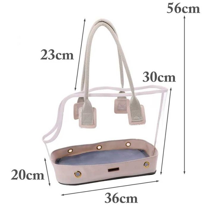 Сумка прозора 30х40х20 см неон Біла