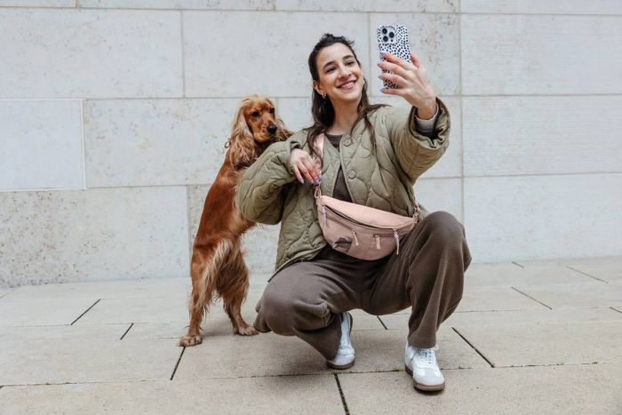 Поясна сумка-бананка для ласощів та аксесуарів собак Palopa Emma Ніжно-рожевий