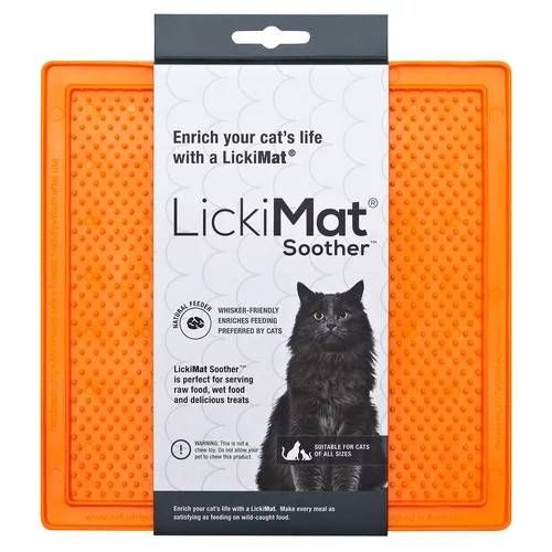 Лизальний килимок антистрес для котів LickiMat Soother Orange Cat, м'яка основа