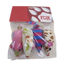 Миша іграшка для кішок 6см бавовняна тканина асорті 4 шт NT678N 