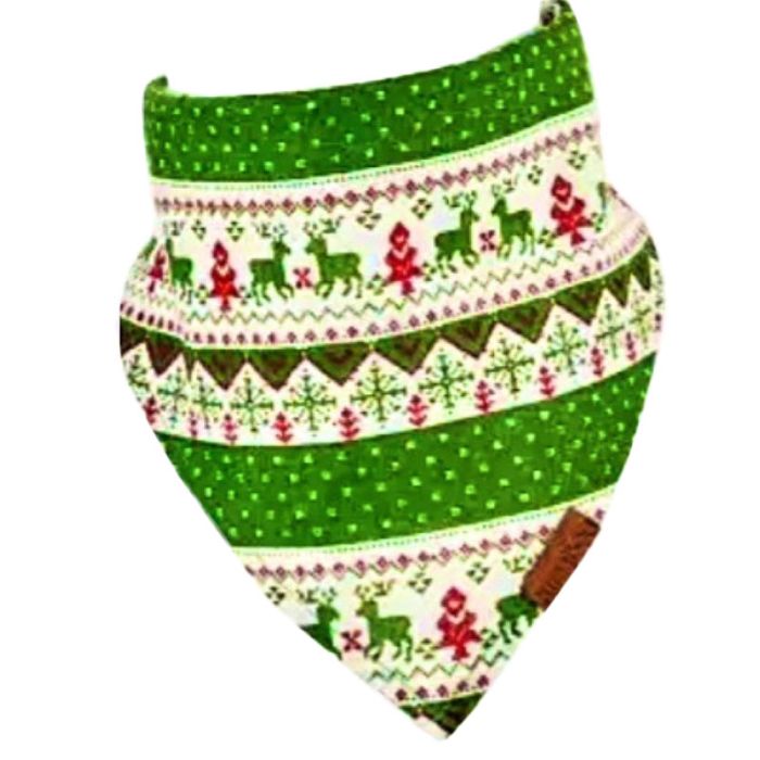 Бандана з малюнком сніжинка Зелена L