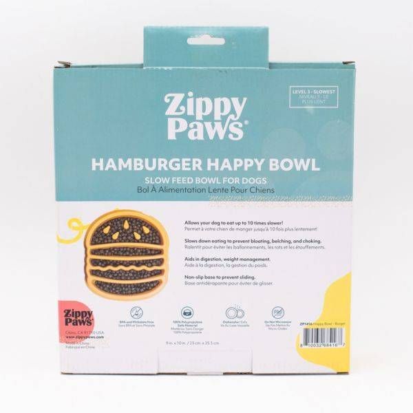 Миска слоуфідер гамбургер для повільного годування ZippyPaws Happy Bowls Hamburger