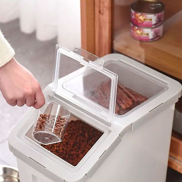 Контейнер для корму 24х35х26 см, 11 л Сірий