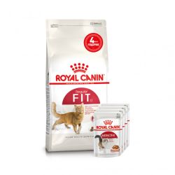 АКЦІЯ Royal Canin FIT 32 корм для домашніх та вуличних котів 2 кг + 4 паучі 