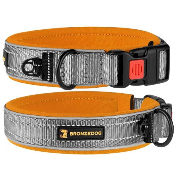 Нашийник з неопрену світловідбиваючий Помаранчевий 20мм (36-43см)