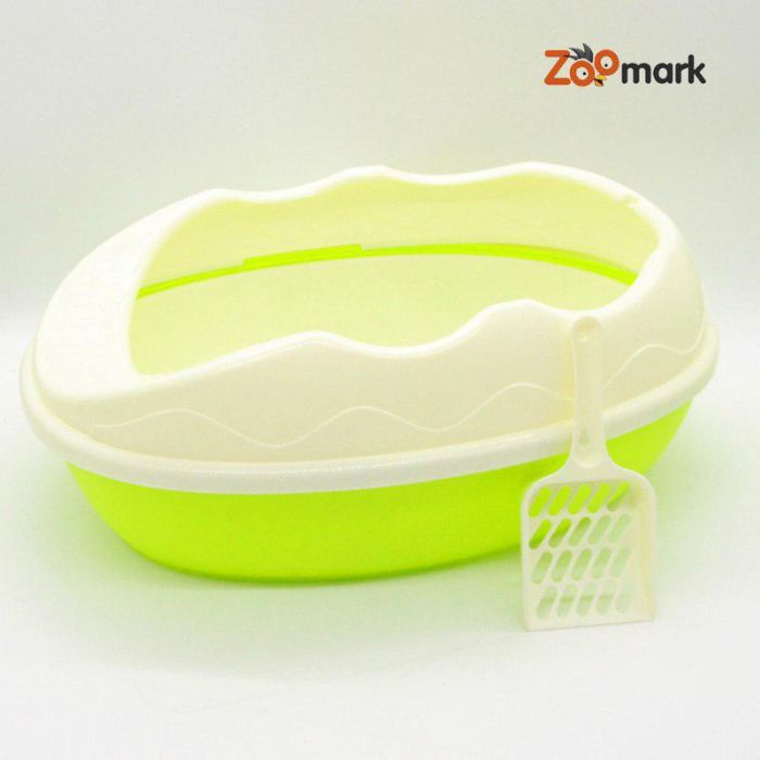 Туалет для кішок з високим бортом з лопаткою і сіткою 523820см Салат