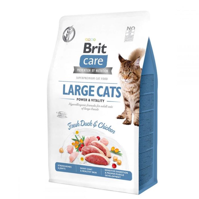 Brit Care Cat Grain-Free Large Cats Power and Vitality 2кг + ласощі Brit Care Cat 