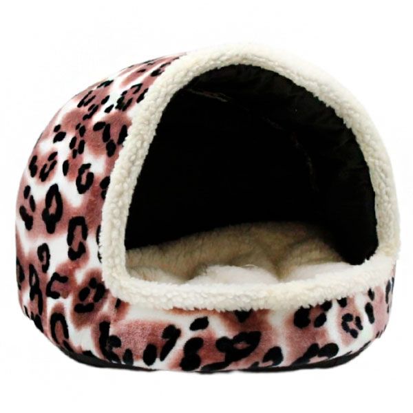 Будиночок Котофей беж лапки велсофт та овчина 40х28х29 см