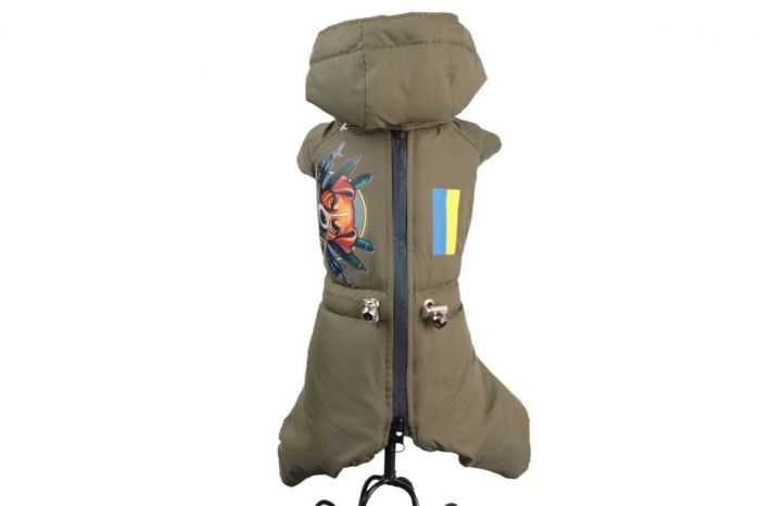 Хакі комбінезон для собак хлопчиків на силіконі XL бигль