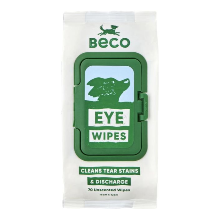 Бамбукові серветки для очищення слізних доріжок собак Beco Pets Dog Eye Wipes 70 шт.