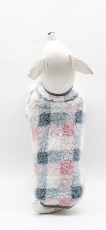 Кофта Клітинка рожева овчина S1