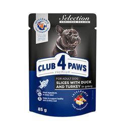 Клуб 4 лапи Преміум консерви для собак малих порід качка та індичка в соусі 85г 3808 