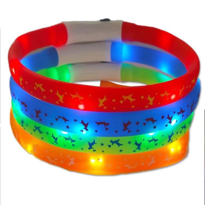 Нашийник Собачка s 40 см силіконовий широкий миготливий CTY-014-1 Зелений