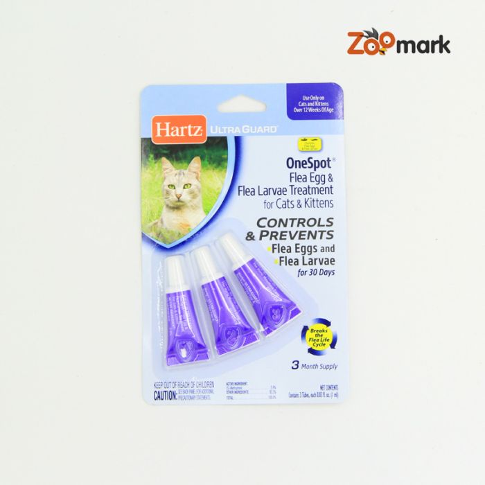 Ultra Guard One Spot Hartz-краплі для кішок від личинок і яєць бліх 3 шт Краплі для кішок від личинок і яєць бліх 3шт.