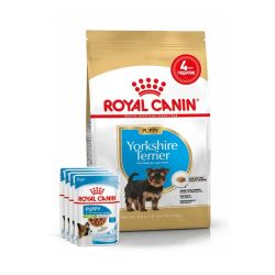 АКЦІЯ Royal Canin Yorkshire Puppy Набір корму для цуценят йоркширський терєр 1,5 кг+ 4 паучі 