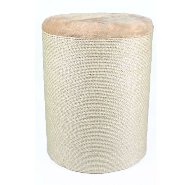 Когтеточка Троя пуфик, джут Хутро