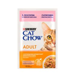 Cat Chow Adult консерва для котів із лососем і зеленою квасолею, 85 г Акція