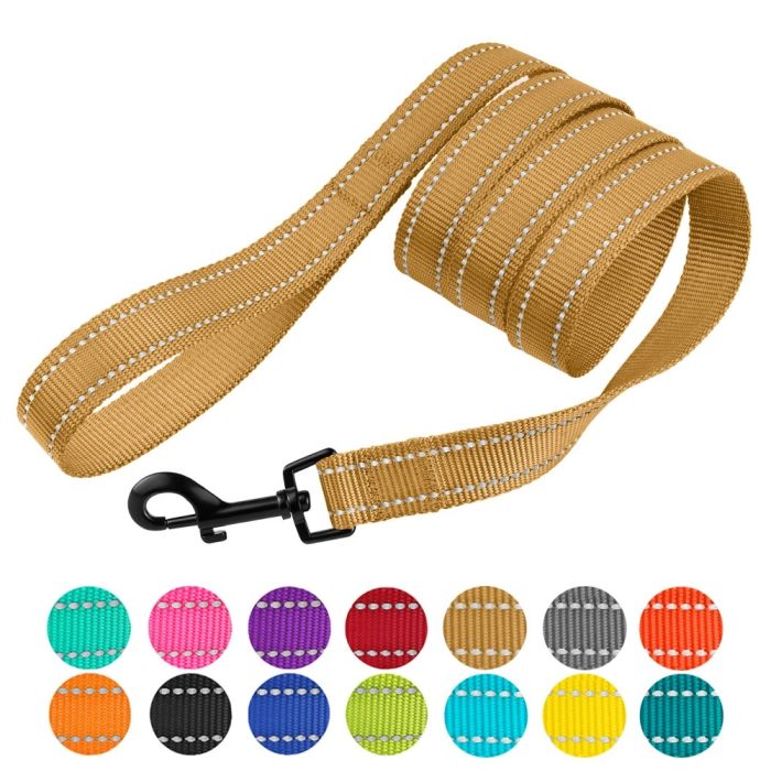 Повідець для собак BronzeDog 16мм-152см золото 1226 60т 