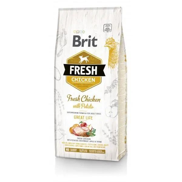 Brit Fresh Chicken Potato Adult з куркою та картоплею сухий корм для дорослих собак усіх порід 2,5 кг