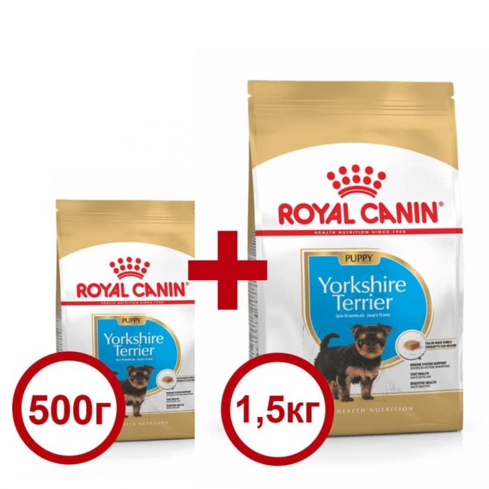Акція сухий корм Royal Canin Yorkshire Terrier puppy 1,5 кг + 500г в подарунок 