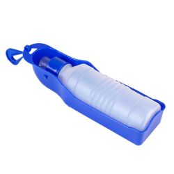 Портативна дорожня поїлка для собак з ємністю для води синя 500 мл