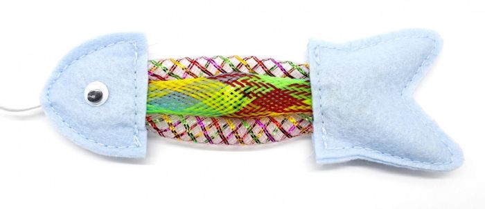 Вудочка з рибкою та брязкальцем 42 см, PH-427 Блакитна