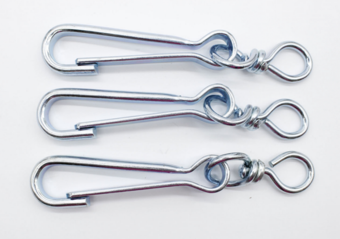 Карабін з вертушкою та кільцем. Карабін 5 см, кільце 1,5 см, набір 5 шт