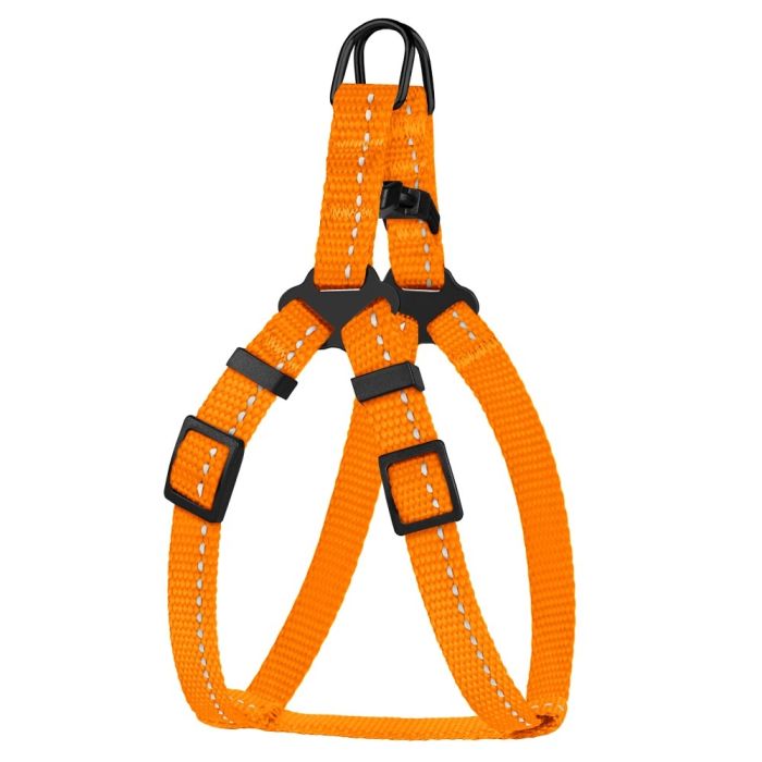 Шлея для собак BronzeDog помаранчева пластиковий фастекс 1304 68Т 10мм (24-30см)