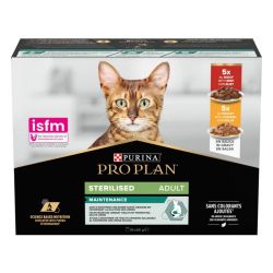Purina Pro Plan з яловичиною та куркою для стерилізованих кішок 7+3 паучі по 85 г 