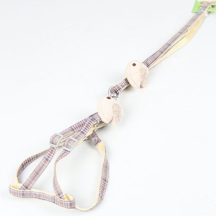 Шлея з повідцем рибка 1,0 х120 см клітинка Меланж