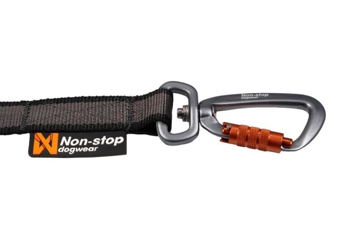 Повідець для собак Touring bungee leash Non-stop dogwear Чорний/Сірий 2 м/13 мм