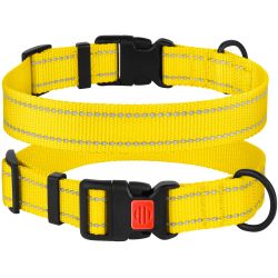 Нашийник для собак BronzeDog жовтий пластиковий фастекс 1228 50Т 20мм (30-40см)