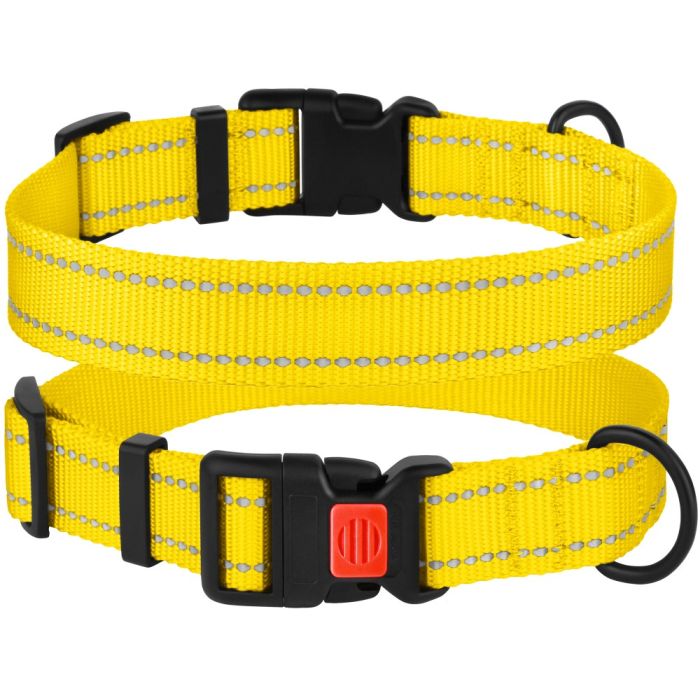 Нашийник для собак BronzeDog жовтий пластиковий фастекс 1228 50Т 20мм (30-40см)