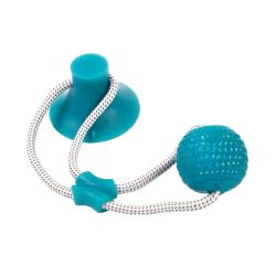 Іграшка для собаки на присосці з мячем бірюзова, 35 см 