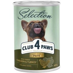 Club 4 Paws Premium Selection Вологий корм для собак - паштет із куркою та індичкою 400 г 