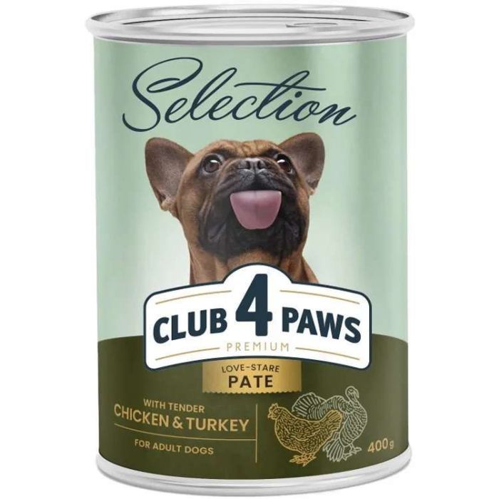 Club 4 Paws Premium Selection Вологий корм для собак - паштет із куркою та індичкою 400 г 