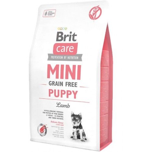 Brit Care GF Mini Puppy Lamb корм для цуценят дрібних порід 2кг + 2 павуча Brit Care Dog Mini Fillets 
