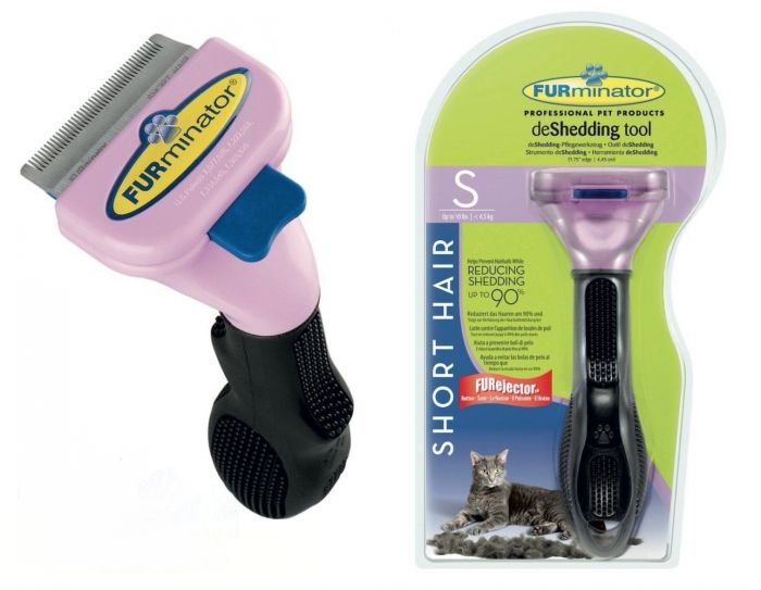 Фурмінатор з кнопкою для котів з короткою шерстю Розмір S (46 мм ширина леза)