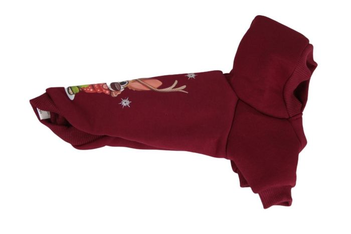 Олень світшот для собак дівчаток трикотаж на флісі Бордо L
