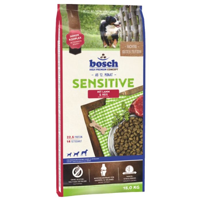 Bosch (Бош) sensitive Lamb  Rice корм для собак 15 кг