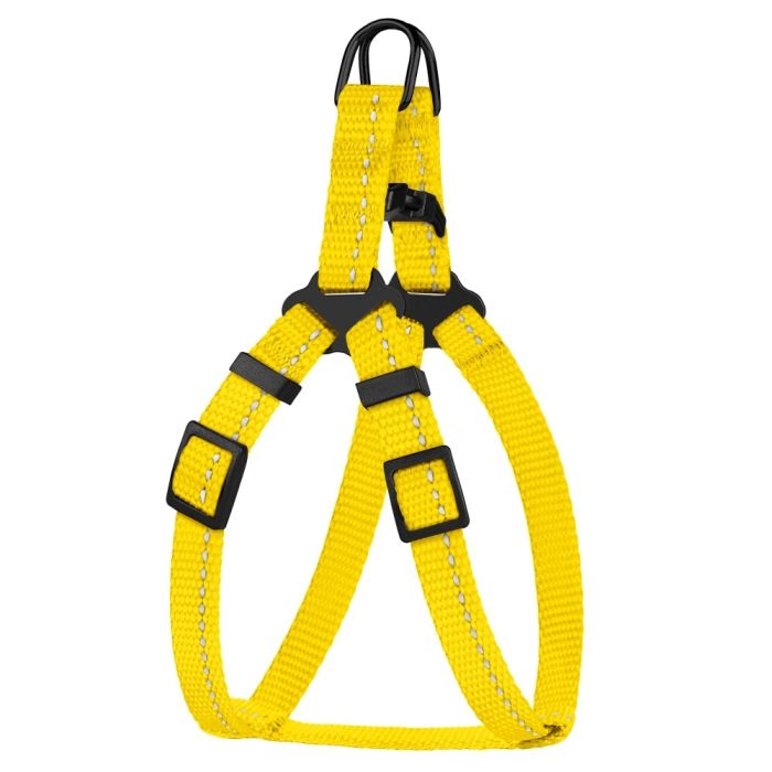 Шлея для собак BronzeDog жовта пластиковий фастекс 1228 68Т 10мм (33-40см)