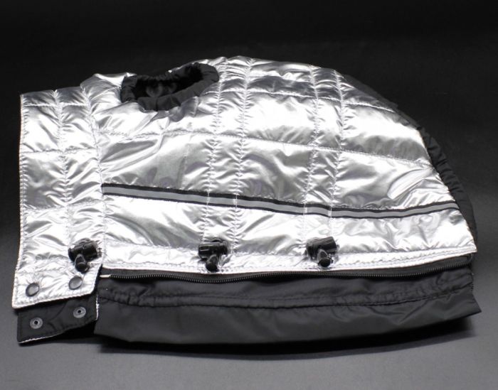 Жилет Харлі стьогана плащівка срібло (хлопчик) XL1