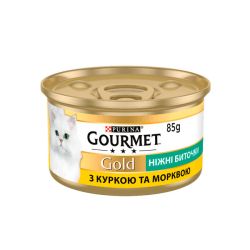 Gourmet Gold ніжні биточки для котів із куркою та морквою, 85 г 85 г