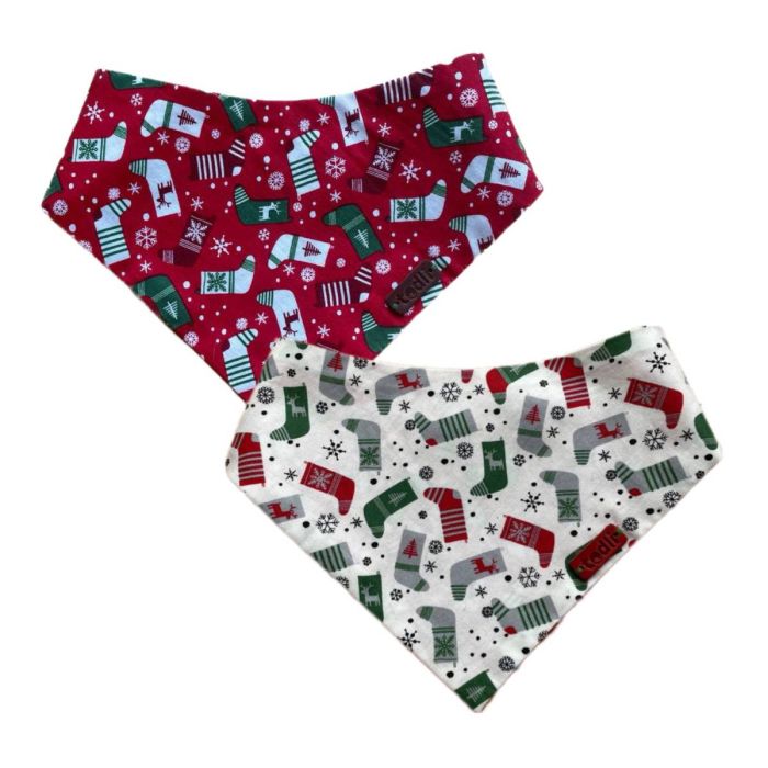Двостороння бандана для собак Duckly різдвяна XS