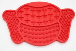 Килимок для лизання з присоскою  Мордочка червоний 2214см 