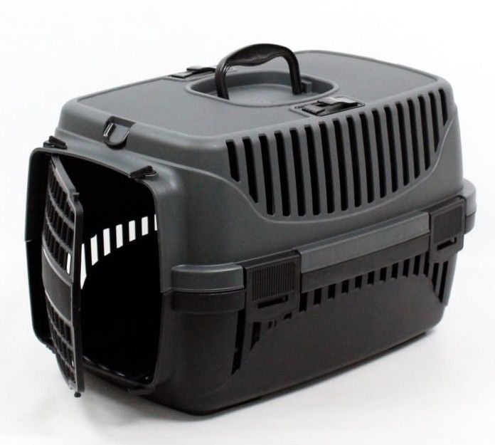 Переноска для тварин Пластикова SG на 6 кг 48х32х32 чорна 