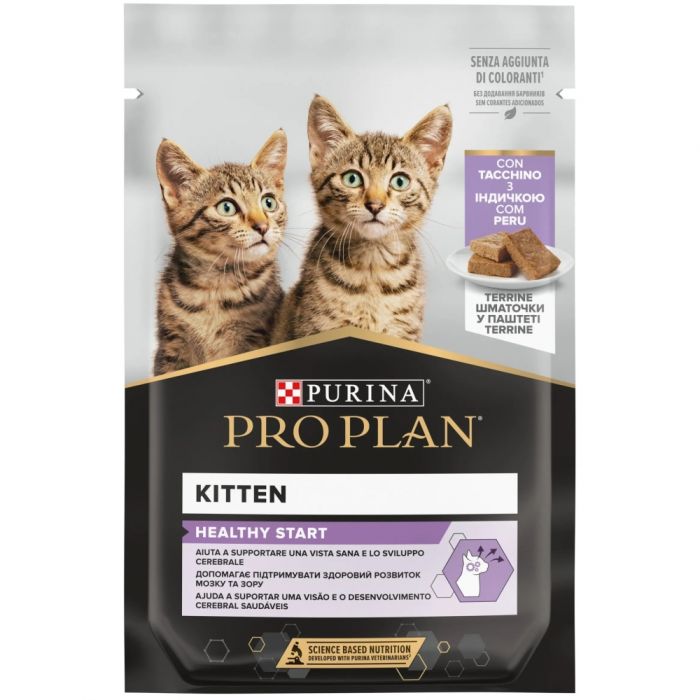 Purina Pro Plan Kitten Healthy Start шматочки в паштеті з індичкою для кошенят 75 г 